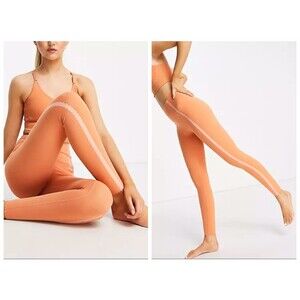 Nike Yoga Luxe Eyelet Leggings XS High Rise 7/8 Infinalon Orange NWT